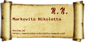 Markovits Nikoletta névjegykártya