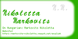 nikoletta markovits business card